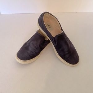 Uggs Comfy Navy Suede Slip on Sneakers